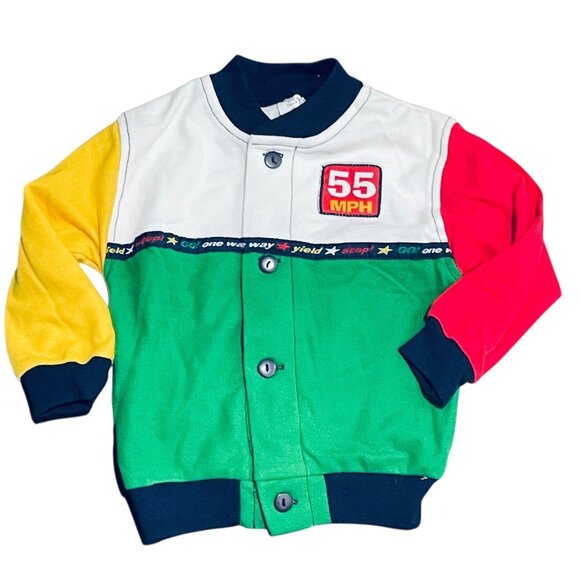 Vtg Small Steps Baby Clothes Color Block 3 Piece Set Car Theme 24 Months Boy - Picture 2 of 14